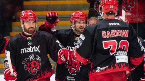 Cardiff Devils players celebrate against Fife