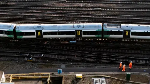 Train derailed from above