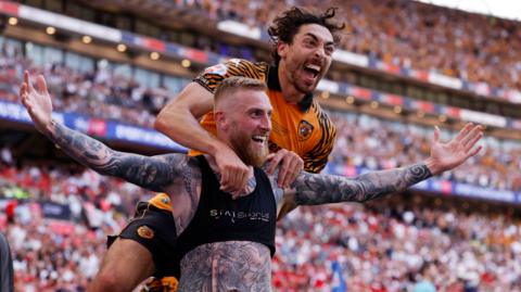 Hull City's Oliver McBurnie celebrates