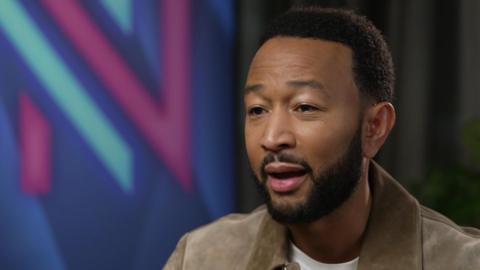 John Legend speaking in a BBC studio