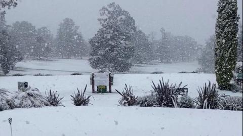 Snow at a golf club in Australia.