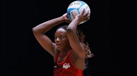 Funmi Fadoju of Team England prepares to make a pass