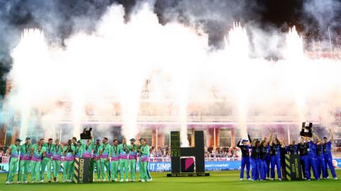 Oval Invincibles men and London Spirit women celebrate winning The Hundred titles in 2024