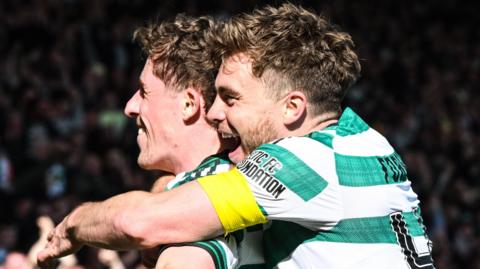 Celtic players Luke McCowan and James Forrest