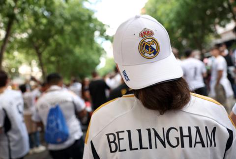 A Real Madrid fan in a Jude Bellingham