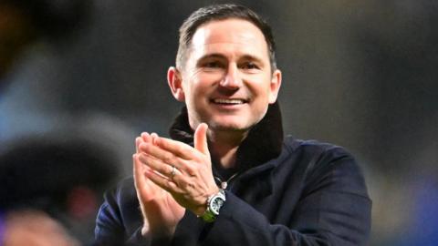 Coventry manager Frank Lampard claps supporters