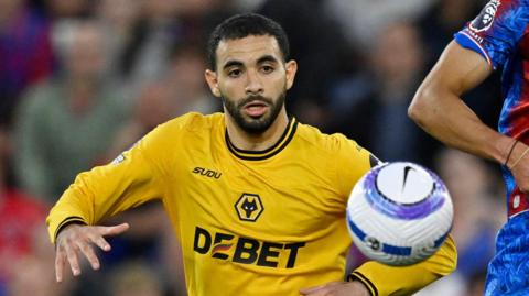 Rayan Ait-Nouri playing for Wolves against Crystal Palace