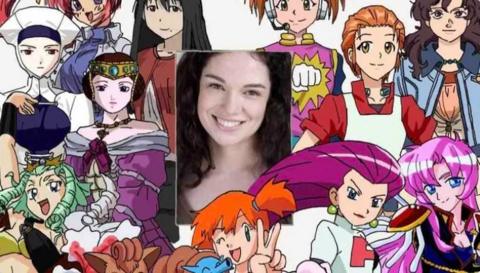 Lillis seen along illustrations of the characters she voiced