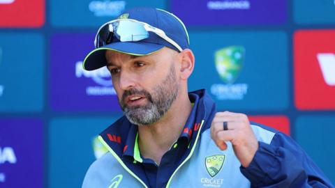 Nathan Lyon during a press conference
