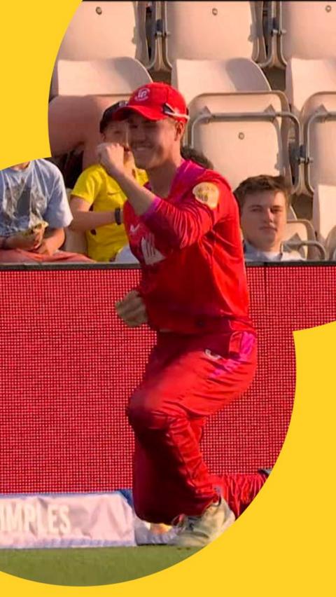 Ben Kellaway celebrates making an impressive catch