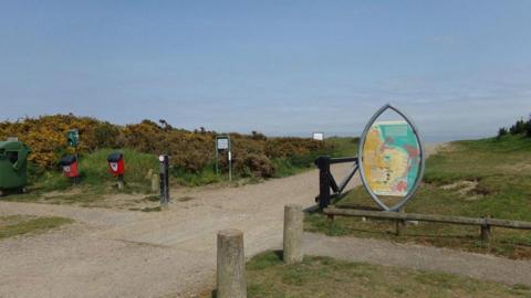 Entrance to Sizewell beach in Suffolk