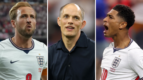Harry Kane, Thomas Tuchel and Jude Bellingham