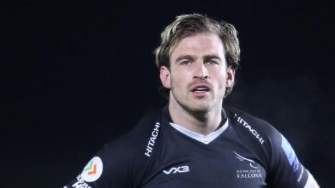 Max Clark playing for Newcastle Falcons last season