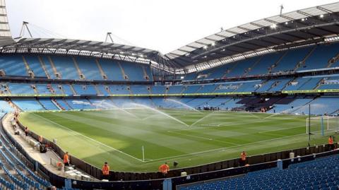 A general shot inside Etihad Stadium