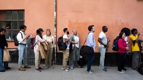 People queuing