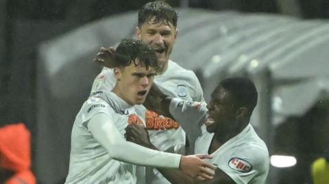 Preston North End's Harrison Armstrong celebrates scoring