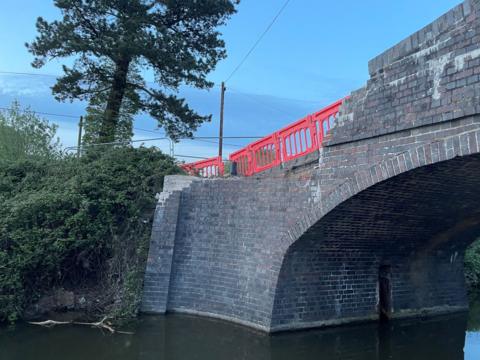 Barrow Bridge, bridge 16 of Trent and Mersey Canal on 2 May 2024