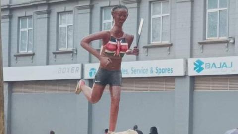 An statue of an athlete in Eldoret