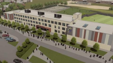 visual of the new permanent school building 