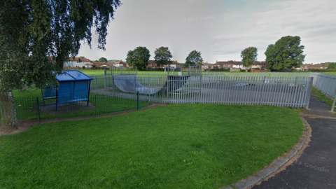 King George V's playing fields. There is a large grassy area and very basic skate park, which has two ramps.