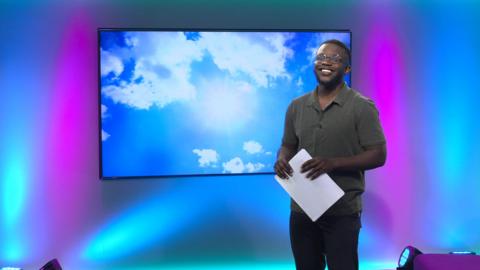 De-Graft on the Newsround set