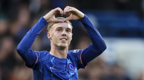 Cole Palmer celebrates a goal