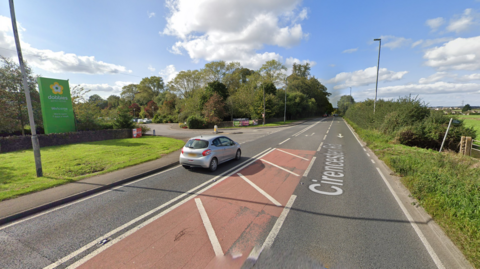 The A419 Cirencester Road outside Dobbies Garden Centre