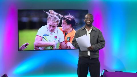 De-Graft on the Newsround set