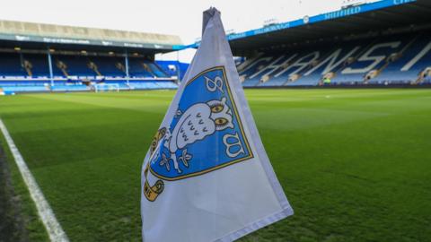 Sheffield Wednesday's club badge on a corner flag at Hillsborough