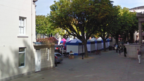 A Google Maps image shows Royal Square in Jersey