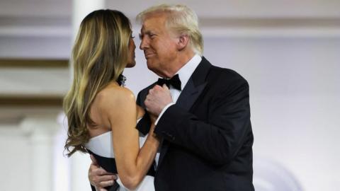 The Trumps dance at an inaugural ball