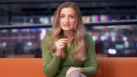 Charlie Buckland, BBC journalist talks to the camera