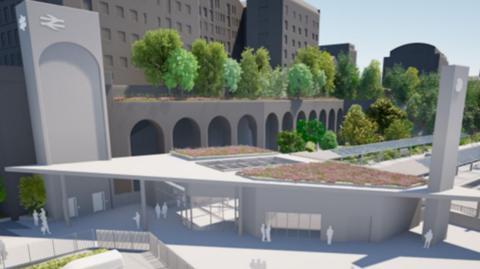 An artist's impression of improvements proposed for Bradford's Forster Square station