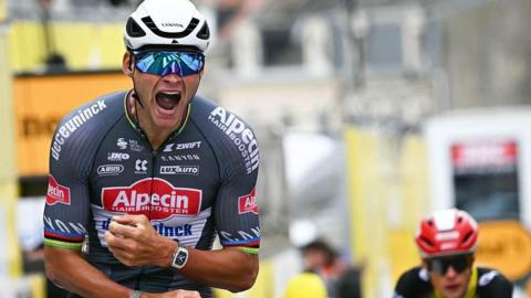 Van der Poel celebrates
