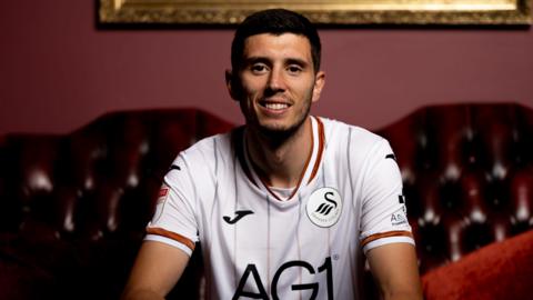 Ross Stewart in a Swansea shirt 