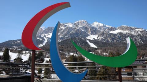 General view of the Paralympic logo in Cortina