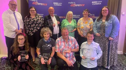 Top left to right: Man and woman from Team Autism, Eddie Williams, Eileen Jackson, Margaret Grieve and Ally Chester
Bottoms left to right: Young woman from Team Autism, Lindsay Buck, Geoff Brown and Hamish Donohoe