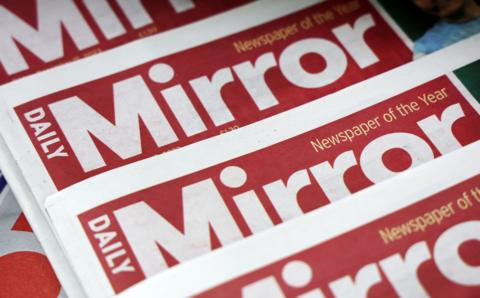 A close up of the Daily Mirror masthead. It is red with white lettering.