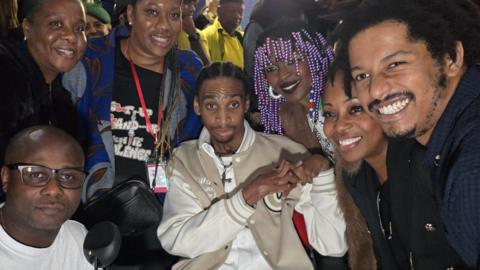 Lauren Hill, James Bascoe-Smith and his family at the 02 on Monday night 