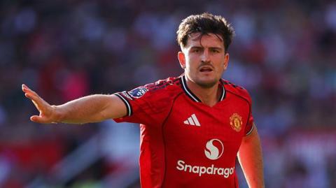 Harry Maguire of Manchester United during the Premier League match between Manchester United and Arsenal at Old Trafford