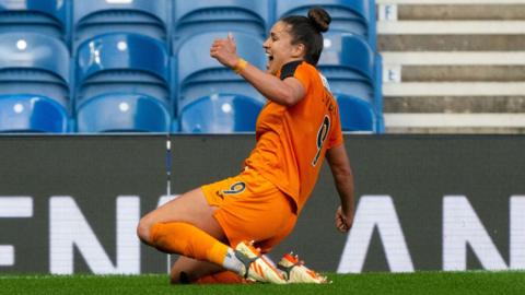 Glasgow City forward Brenna Lovera celebrates