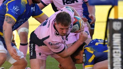 Daf Hughes carries the ball for Cardiff against Zebre