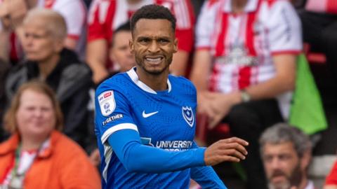 Josh Murphy in action for Portsmouth at Southampton