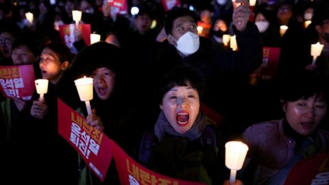 Protesters in Seoul