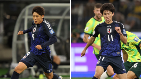 A side-by-side of Yuki Ohashi and Yu Hirakawa playing for Japan against Australia in their World Cup qualifier