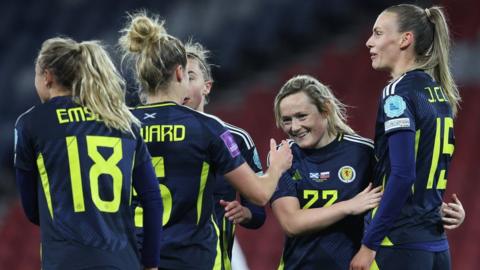 Scotland celebrate against Slovakia