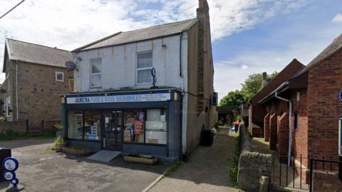 The shop front of Jamuna Food and Wine in Medomsley