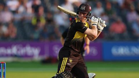 Cameron Bancroft plays a shot during the game against Glamorgan