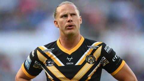 Castleford Tigers player Jacob Miller looks on during a Betfred Super League