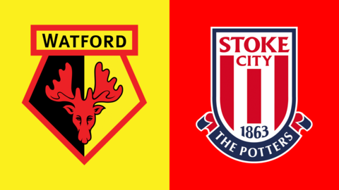 The Watford and Stoke City club badges